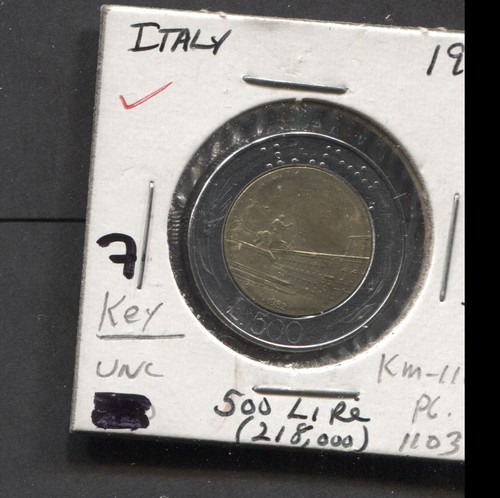 1982 italy unc - 1982-italy-unc-500, lire
