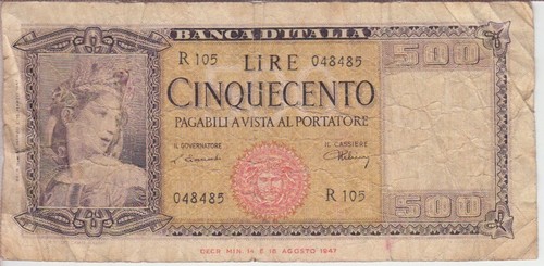 Italy 80a 8485 500 lire - italy,