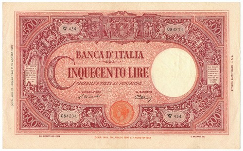 500 lire barbetti grande - 500,